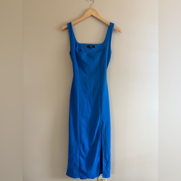 Lulus Davana Bright Blue Cutout Midi Dress Size Small - Picture 3 of 10